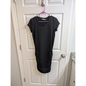 Athleta Black Ruched T Shirt‎ Dress Athleisure Casual - Size S